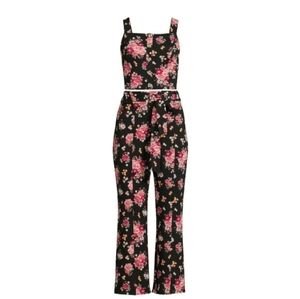 Black Soot Floral 2 Piece Set sz. Small Top/ Medium Bottoms.